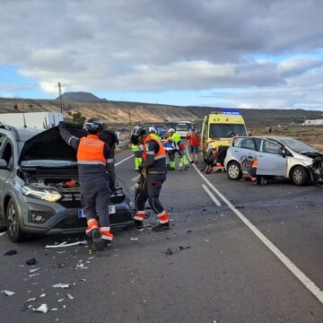 accidente tabayesco feb25 Dos personas heridas en un accidente de tráfico en la LZ-1 a la altura de Tabayesco