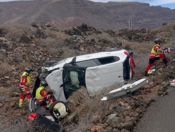 accidente orzola sept25 Una mujer herida tras el vuelco de un vehículo en el norte de la isla